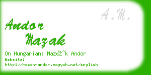 andor mazak business card